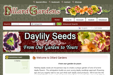 ecommerce website, daylily website, daylily crosses website, seed website